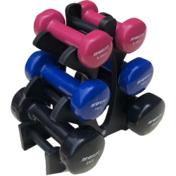 Гантелі вінілові ENERO FIT VDB зі стійкою, 7 кг