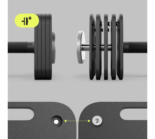 Гантель Zipro з регульованим навантаженням КВАДРАТ 16 кг