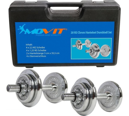 Гантелі Movit M01606 хром 2 x 10 кг Гантелі Movit M01606 хром 2 x 10 кг