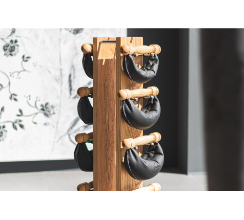Гантелі з підставкою NOHrD SwingBel Tower 2-8 Kg Set Classic Nature Walnut Leather Гантелі з підставкою NOHrD SwingBel Tower 2-8 Kg Set Classic Nature Walnut Leather