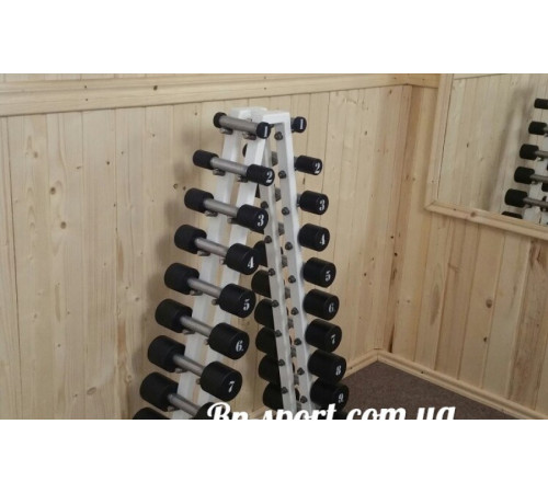 Гантельний ряд RN Sport 1-10 кг зі стійкою білий Гантельний ряд RN Sport 1-10 кг зі стійкою білий