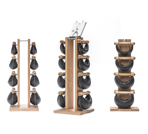 Гантелі з підставкою NOHrD SwingBel Tower 2-8 Kg Set Classic Walnut Leather Гантелі з підставкою NOHrD SwingBel Tower 2-8 Kg Set Classic Walnut Leather