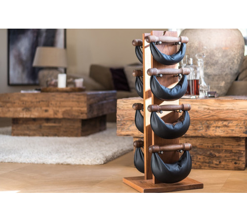 Гантелі з підставкою NOHrD SwingBel Tower 2-8 Kg Set Classic Walnut Leather Гантелі з підставкою NOHrD SwingBel Tower 2-8 Kg Set Classic Walnut Leather