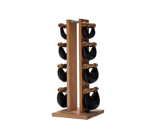 Гантелі з підставкою NOHrD SwingBel Tower 2-8 Kg Set Oak Oak Leather Гантелі з підставкою NOHrD SwingBel Tower 2-8 Kg Set Oak Oak Leather