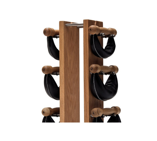Гантелі з підставкою NOHrD SwingBel Tower 2-8 Kg Set Oak Oak Leather Гантелі з підставкою NOHrD SwingBel Tower 2-8 Kg Set Oak Oak Leather