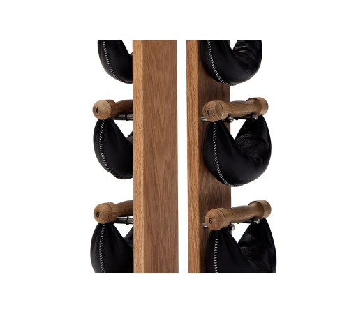 Гантелі з підставкою NOHrD SwingBel Tower 2-8 Kg Set Oak Oak Leather Гантелі з підставкою NOHrD SwingBel Tower 2-8 Kg Set Oak Oak Leather