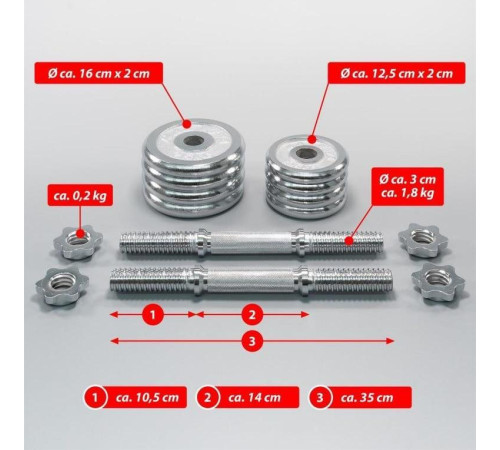 Гантелі Maxxiva D83768 хромовані 2 x 10 кг Гантелі Maxxiva D83768 хромовані 2 x 10 кг