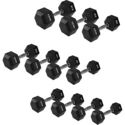 Гантелі шестигранні HMS Hex Pro 2 х 2-22,5 кг