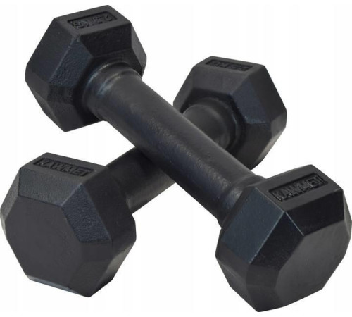Гантелі Kawmet Hexagonal, чавунні, 2 х 2,5 кг Гантелі Kawmet Hexagonal, чавунні, 2 х 2,5 кг