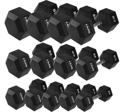 Гантелі шестигранні HMS Hex Pro 2 х 25-60 кг