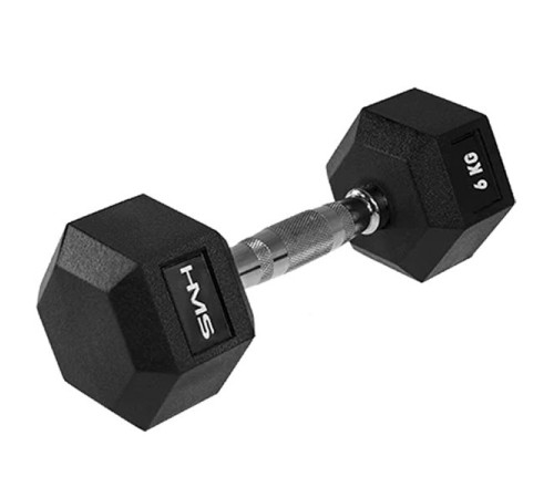 Гантель шестигранна HMS HEX PRO, 6 кг Гантель шестигранна HMS HEX PRO, 6 кг
