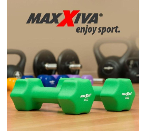 Гантелі Maxxiva D84988 неопренові 2 x 4 кг Гантелі Maxxiva D84988 неопренові 2 x 4 кг