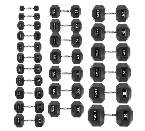 Гантель шестигранна HMS HEX PRO, 30 кг Гантель шестигранна HMS HEX PRO, 30 кг