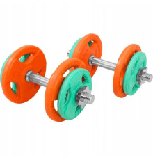 Гантелі розбірні Gorilla Sports 2 х 10 кг, різнокольорові