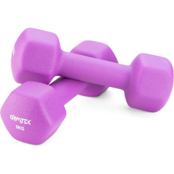 Гантелі неопренові Gymtek Hex 2 х 3 кг, фіолетовий