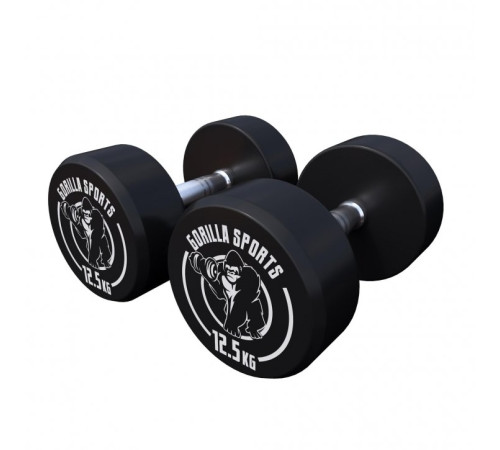 Гантелі прогумовані Gorilla Sports 2 x 12,5 кг
