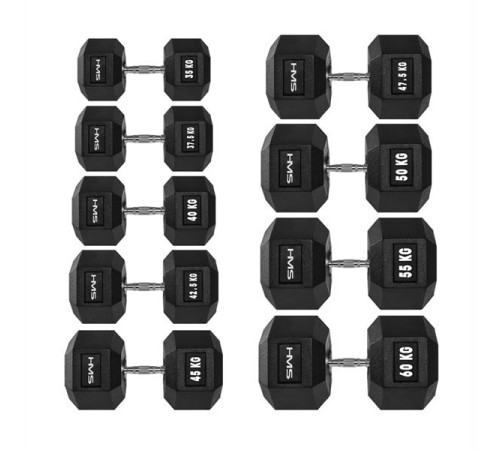 Гантель шестигранна HMS HEX PRO, 20 кг Гантель шестигранна HMS HEX PRO, 20 кг