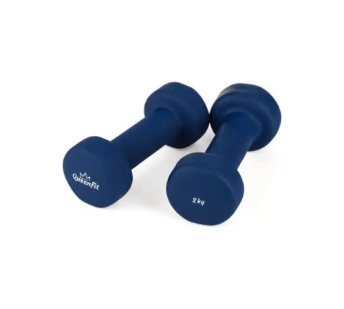Гантелі неопренові Queenfit 2 х 2 кг, темно-сині Гантелі неопренові Queenfit 2 х 2 кг, темно-сині