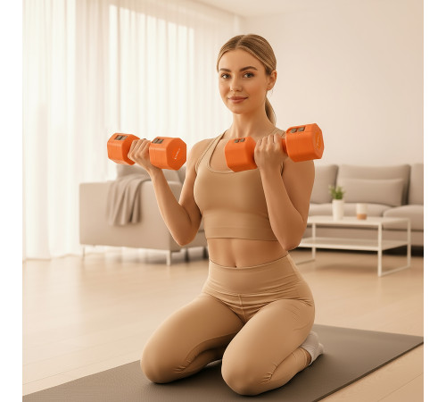 Гантелі шестигранні розбірні HMS HL03 2 x 2,5 кг, оранжеві