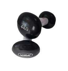 Гантелі вінілові LiveUp Vinyl Egg Head 2 х 4 кг, чорні