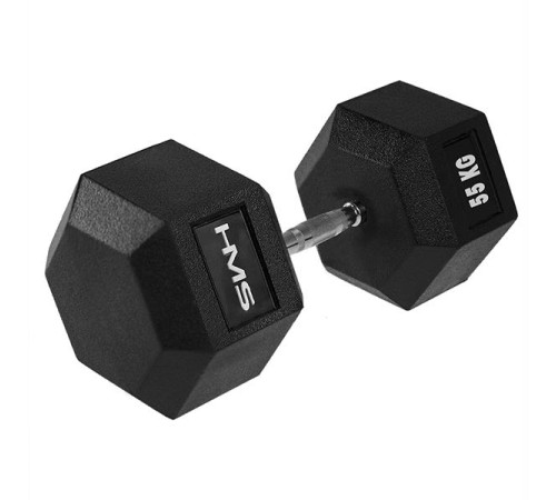 Гантель шестигранна HMS HEX PRO, 55 кг Гантель шестигранна HMS HEX PRO, 55 кг
