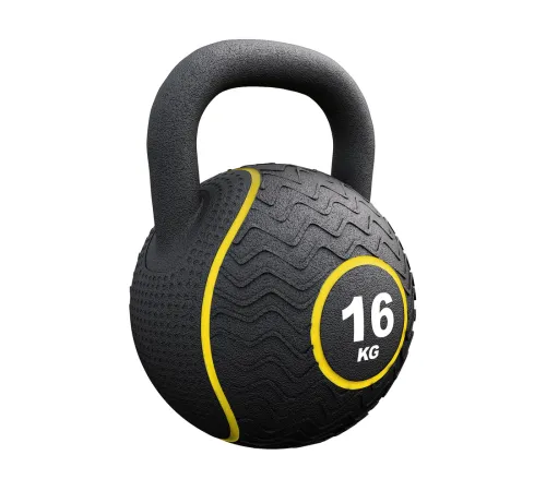 Гиря прогумована Gorilla Sports 16 кг, чорна