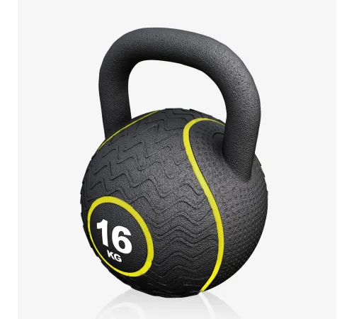 Гиря прогумована Gorilla Sports 16 кг, чорна