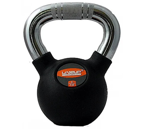 Гиря RUBBER KETTEL DUMBELL 6 кг, чорна