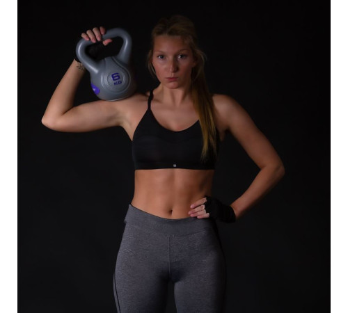 Гиря бітумна Movit Kettlebell 12 кг, сіра Гиря бітумна Movit Kettlebell 12 кг, сіра