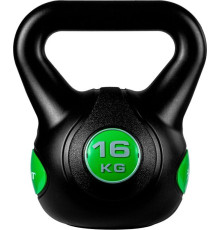 Гиря бітумна Movit 16 кг, чорно-зелена