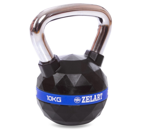 Гиря PU з хромованою ручкою Кросфіт Zelart FI-1973-10 10кг (PU, чорний) Гиря PU з хромованою ручкою Кросфіт Zelart FI-1973-10 10кг (PU, чорний)