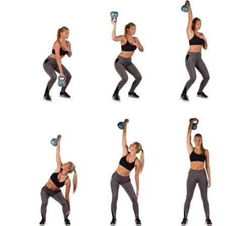 Гиря Movit Kettlebell Dumbbell 4 кг, чорно-жовта Гиря Movit Kettlebell Dumbbell 4 кг, чорно-жовта