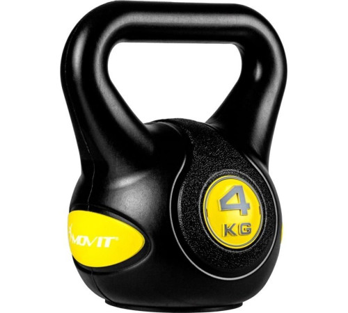 Гиря Movit Kettlebell Dumbbell 4 кг, чорно-жовта Гиря Movit Kettlebell Dumbbell 4 кг, чорно-жовта