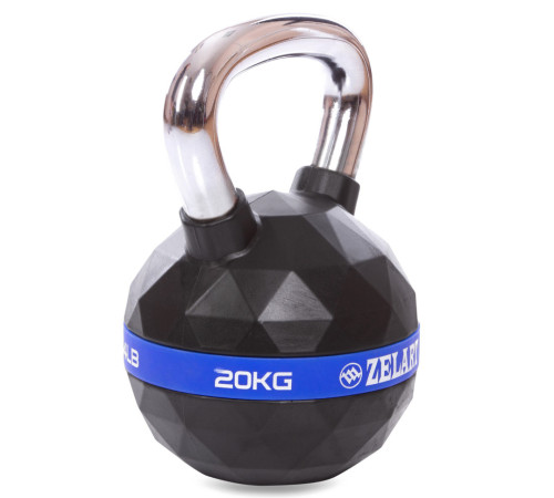 Гиря PU з хромованою ручкою Кросфіт Zelart FI-1973-20 20кг (PU, чорний) Гиря PU з хромованою ручкою Кросфіт Zelart FI-1973-20 20кг (PU, чорний)