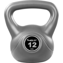Гиря бітумна Movit Kettlebell 12 кг, сіра 