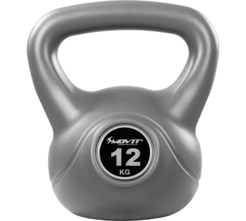 Гиря бітумна Movit Kettlebell 12 кг, сіра Гиря бітумна Movit Kettlebell 12 кг, сіра