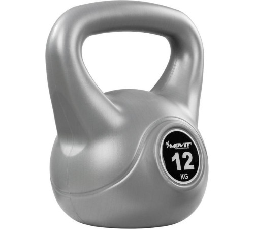 Гиря бітумна Movit Kettlebell 12 кг, сіра Гиря бітумна Movit Kettlebell 12 кг, сіра