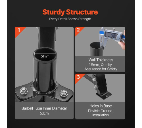 Стійка для штанг VEVOR,чорний