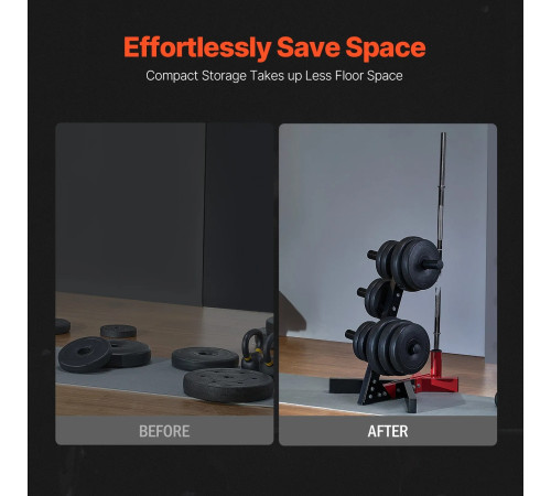 Стійка для штанг VEVOR, чорно-червоний