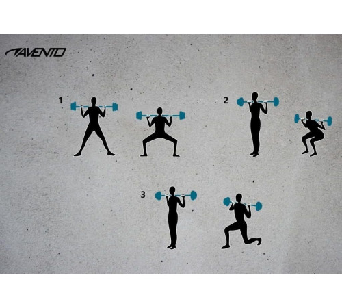 Штанга регульована з навантаженням Avento 20 кг - чорно-блакитна