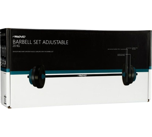 Штанга регульована з навантаженням Avento 20 кг - чорно-блакитна