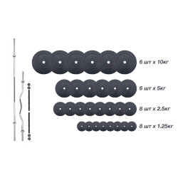 Набір RN Sport 4 грифи + 120 кг дисків + рукавички