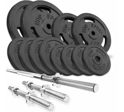 Набір зі штангою та гантелями Hop-Sport STRONG 59 кг