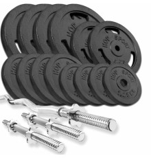 Набір зі штангою та нагтелями Hop-Sport STRONG 77 кг