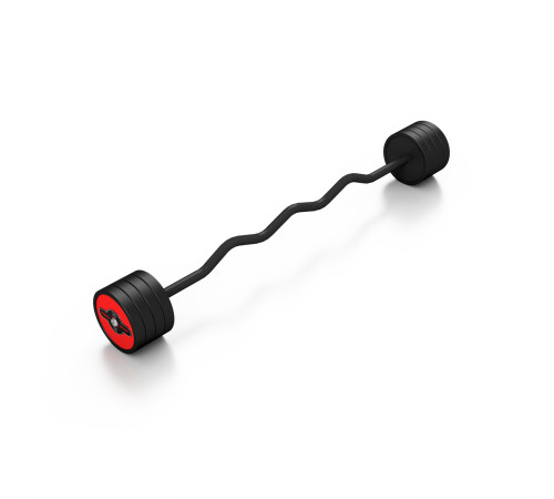 Штанга Steel Rubber Curl 35 кг червона - Marbo Sport Штанга Steel Rubber Curl 35 кг червона - Marbo Sport