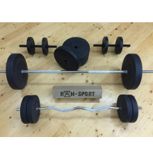 Штанга та гантелі RN-Sport 4 грифи + композитні диски 80 кг