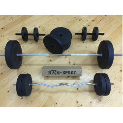 Штанга та гантелі RN-Sport 4 грифи + композитні диски 80 кг