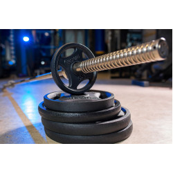 Олімпійська, металева штанга RN-Sport Quatro 78 кг (2х15, 2х10, 2х5, 2х2. 5 + гриф 1.8 м)