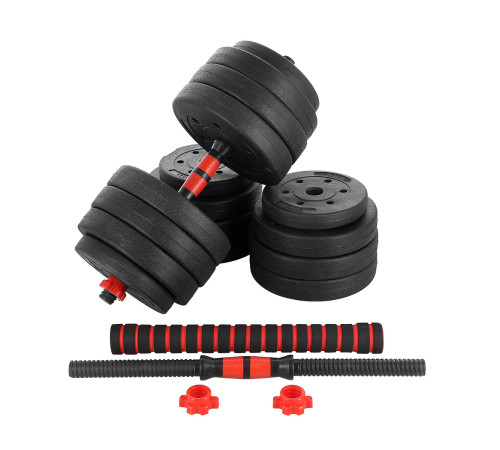 Набір штанга+гантелі HMS SGP40 - 40 кг, чорно-червоний