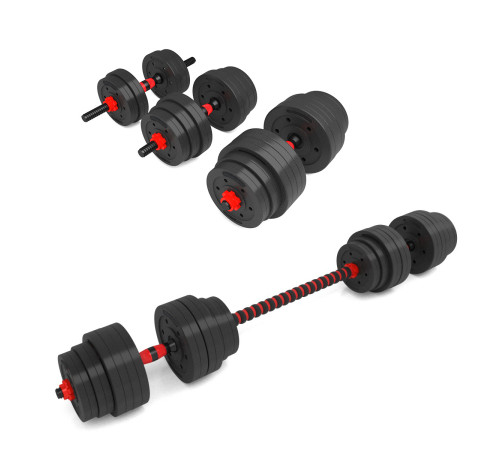 Набір штанга+гантелі HMS SGP40 - 40 кг, чорно-червоний